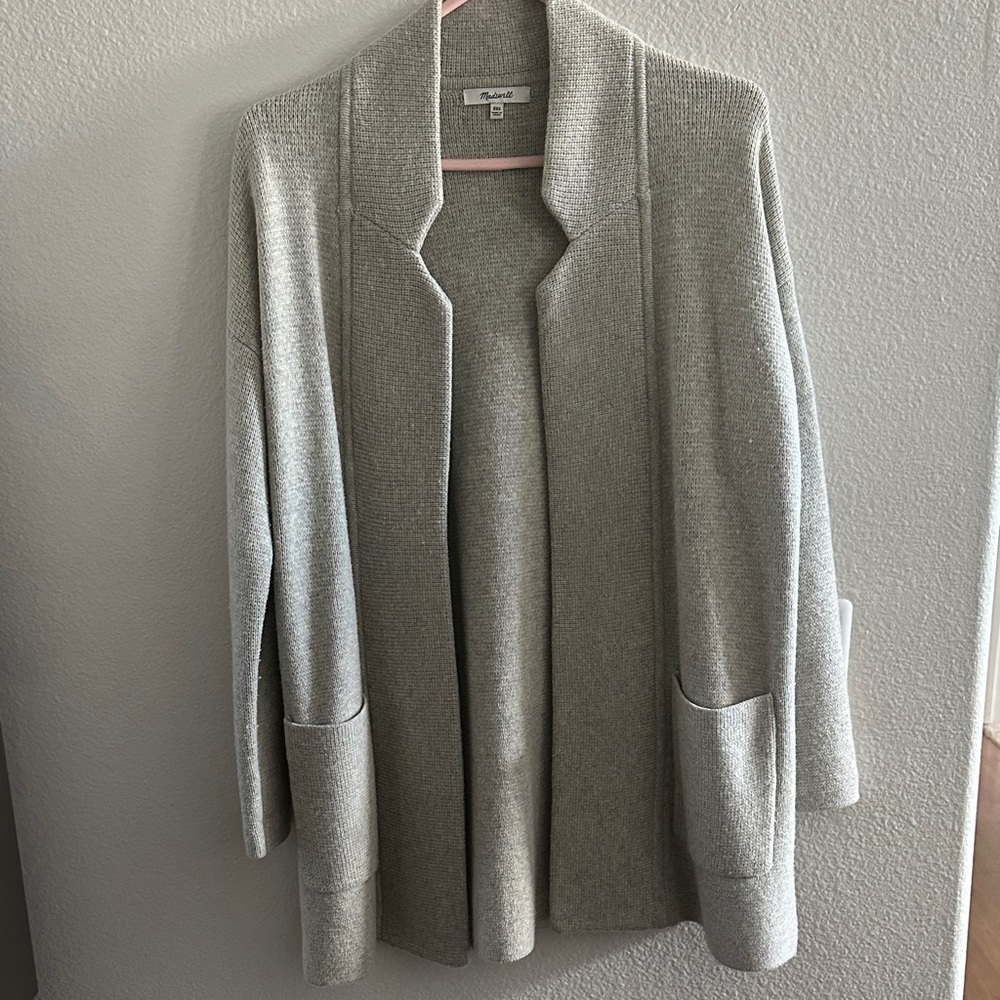 Madewell Gray Open Front Cardigan